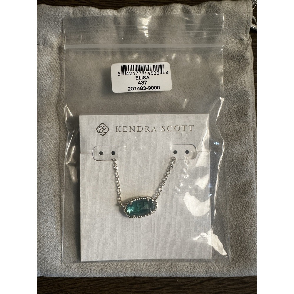 Kendra Scott‎ Elisa Necklace In London Blue Glass Gold NEW